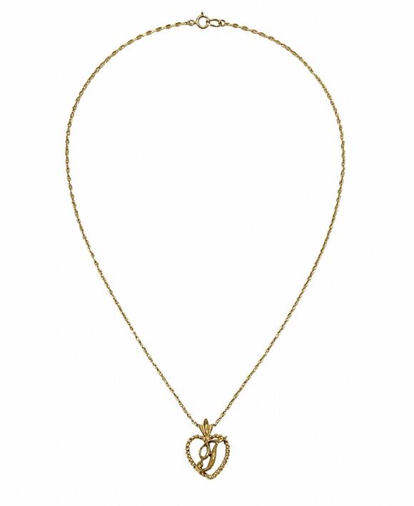 Unbranded Jewelry - Vintage 14K Gold Electroplated Initial T Heart Pendant Necklace 18”